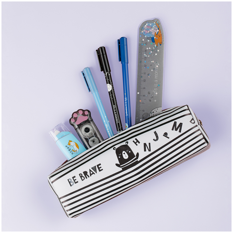 Пенал мягкий 200*55*40 MESHU "Be brave", искусственная кожа