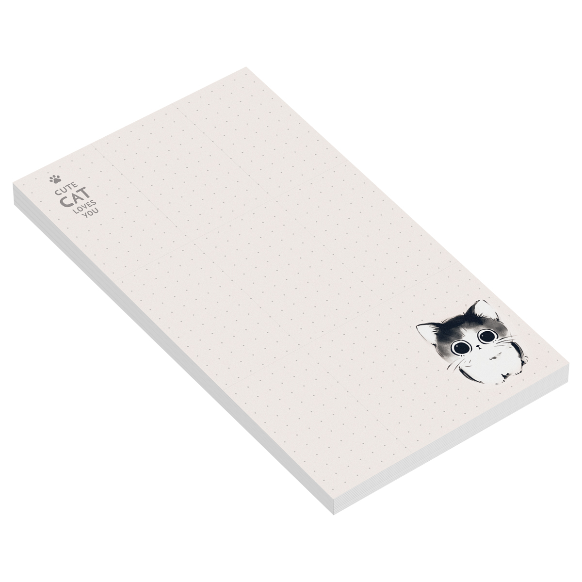 Блок для записей MESHU "Cute cats", 10*17см, 50л на склейке