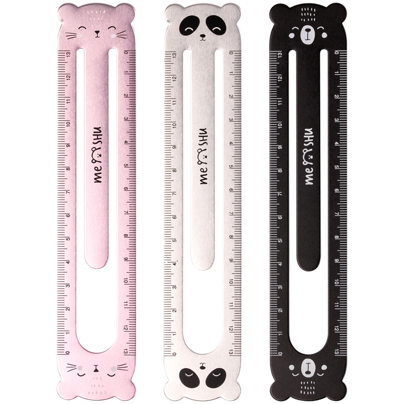 Линейка 13см стальная MESHU, , ассорти, европодвес