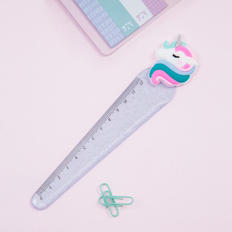 Линейка 12см с топпером MESHU "Unicorn", европодвес