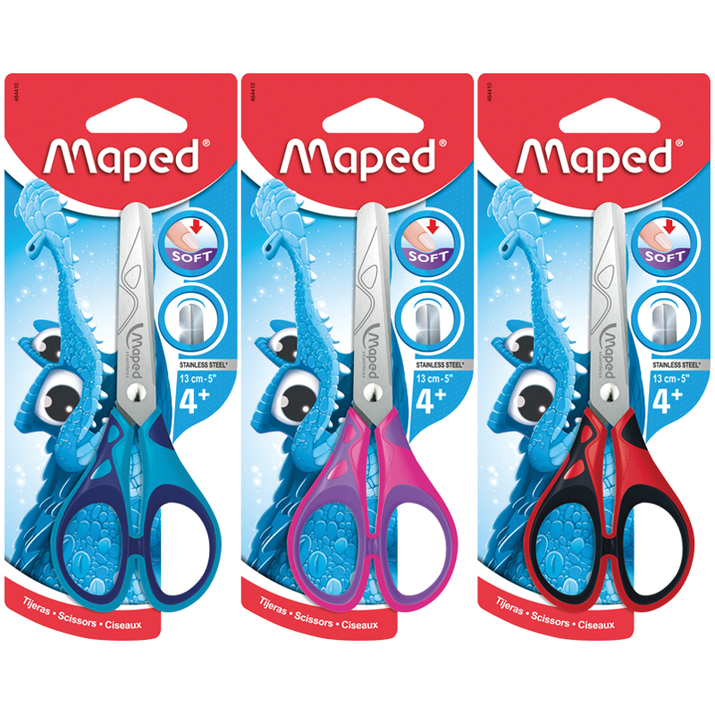 Ножницы 13см Maped "Essentials Soft" с прорез ручками ассорт Ножницы 13см Maped "Essentials Soft" с прорез ручками ассорт