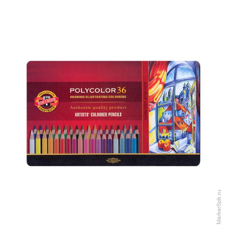 Карандаши 36цв KOH-I-NOOR Policolor метал.уп