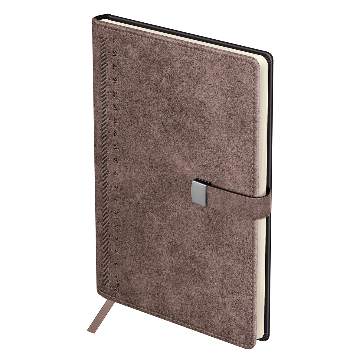 Ежедневник недатированный, А5, 136л., твердый переплет, кожзам, BG "Scale. Taupe", магнитная застежк