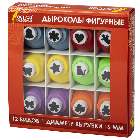 Дырокол фигурный 16 мм ассорти ОСТРОВ СОКРОВИЩ 1/12