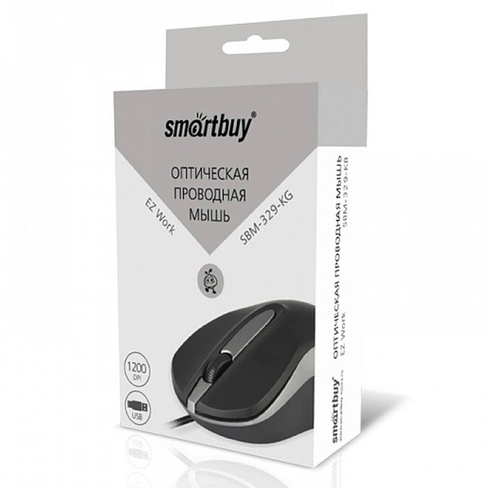 Мышь Smart Buy 329 Black/Grey проводная USB (товар)