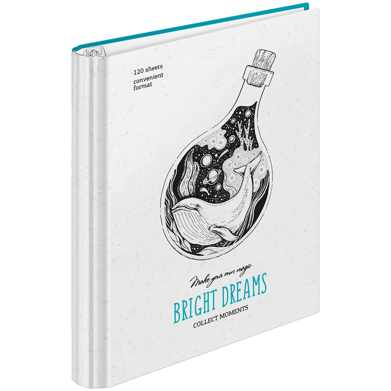 Тетрадь на кольцах А5 120л 7БЦ, ArtSpace "Рисунки. Bright dreams", матовая ламинация, выборочный