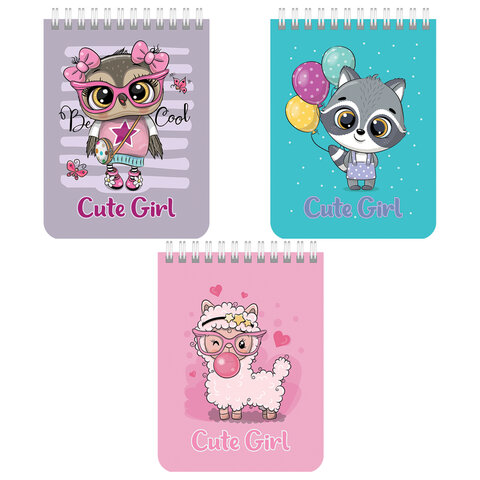 Блокнот А6 40л гребень BRAUBERG KIDS, "Зверята"