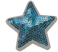 Термоаппликация Звезда с пайетками, 5,2 × 5,2 см, цвет бирюзовый
