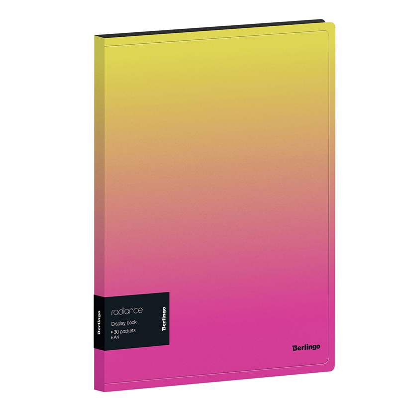 Папка 30 файлов А4 Berlingo "Radiance", 17мм, 600мкм, с внутр. карманом, желтый/розовый градиент
