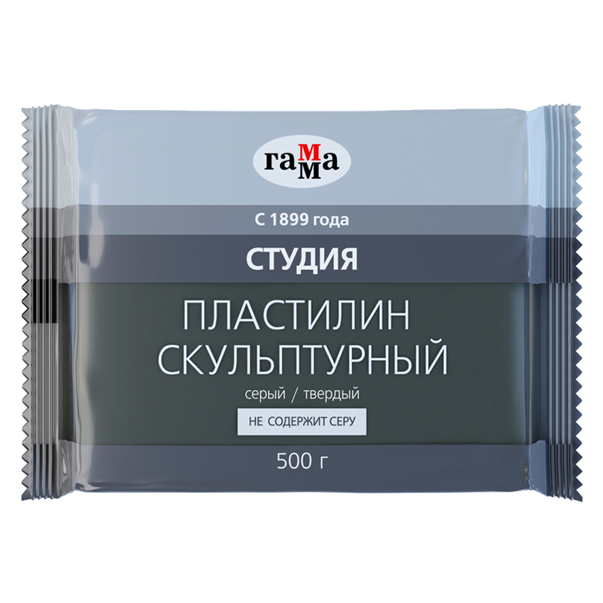 Пластилин скульптурный Серый твердый 0,5кг Гамма СТУДИЯ 
