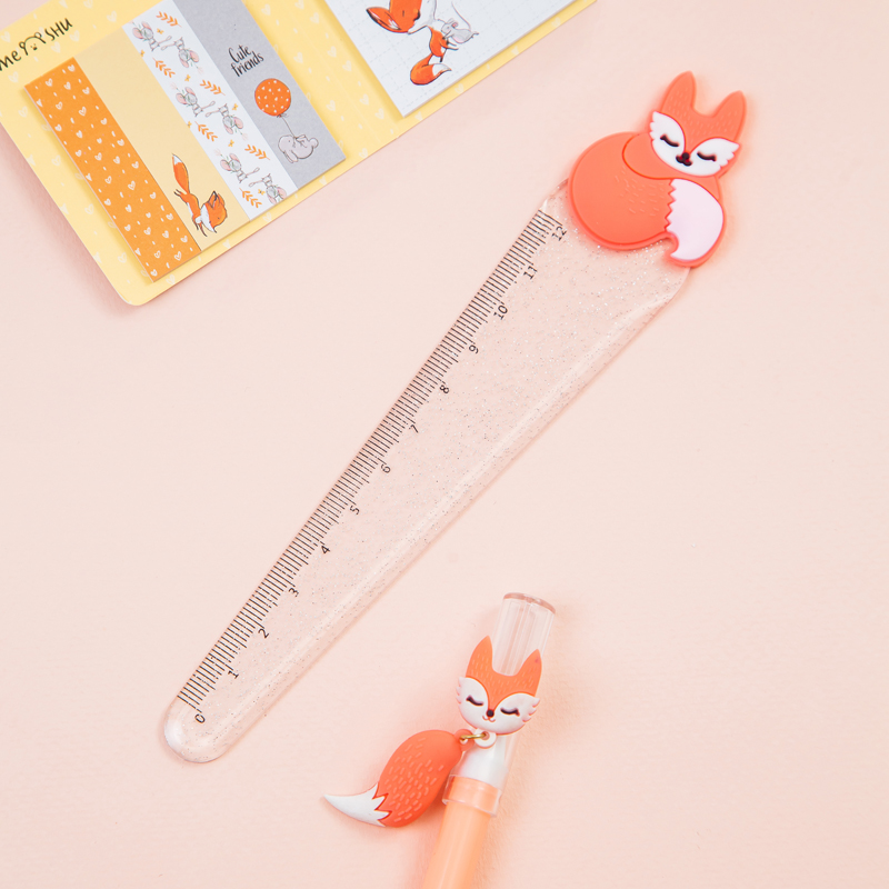 Линейка 12см с топпером MESHU "Fox", европодвес