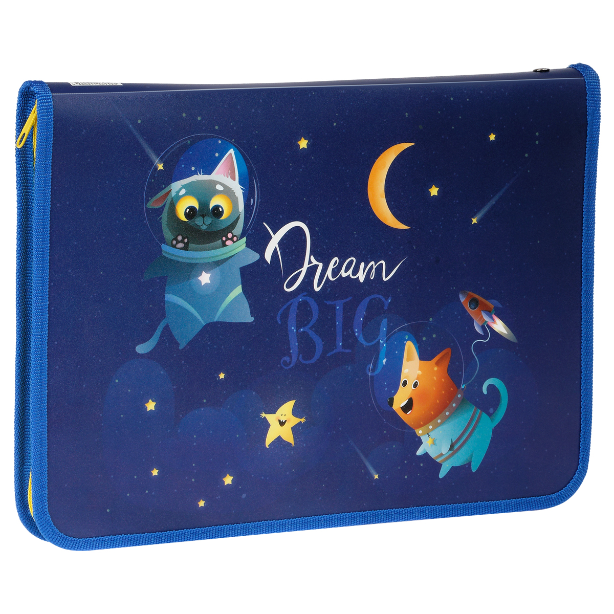 Папка для труда 1 отделение, А4, ArtSpace "Космо-зверята", 325*230*25мм, пластик, молния вокруг, отк