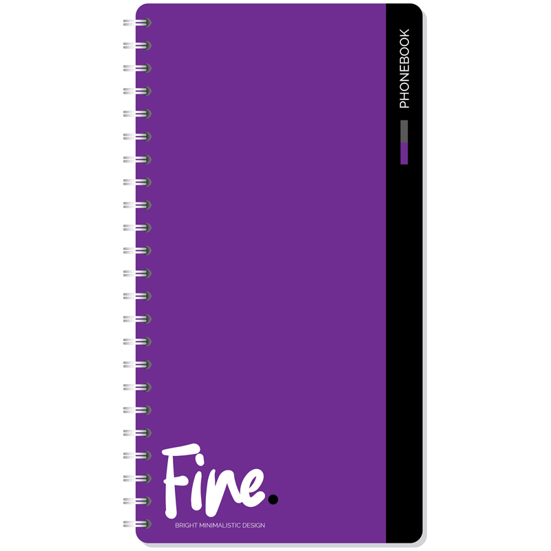 Телефонная книга А5 OfficeSpace Моноколор. Fine color с высечкой, на гребне