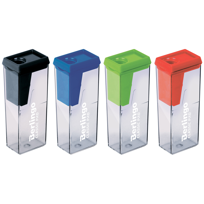 Точилка пластиковая BERLINGO Classic Pro 1лезвие с контейнером 1/24