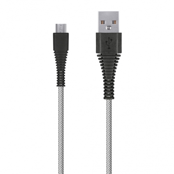 Кабель Smart Buy USB-microUSB 2м 2А карбон экстрапрочный белый