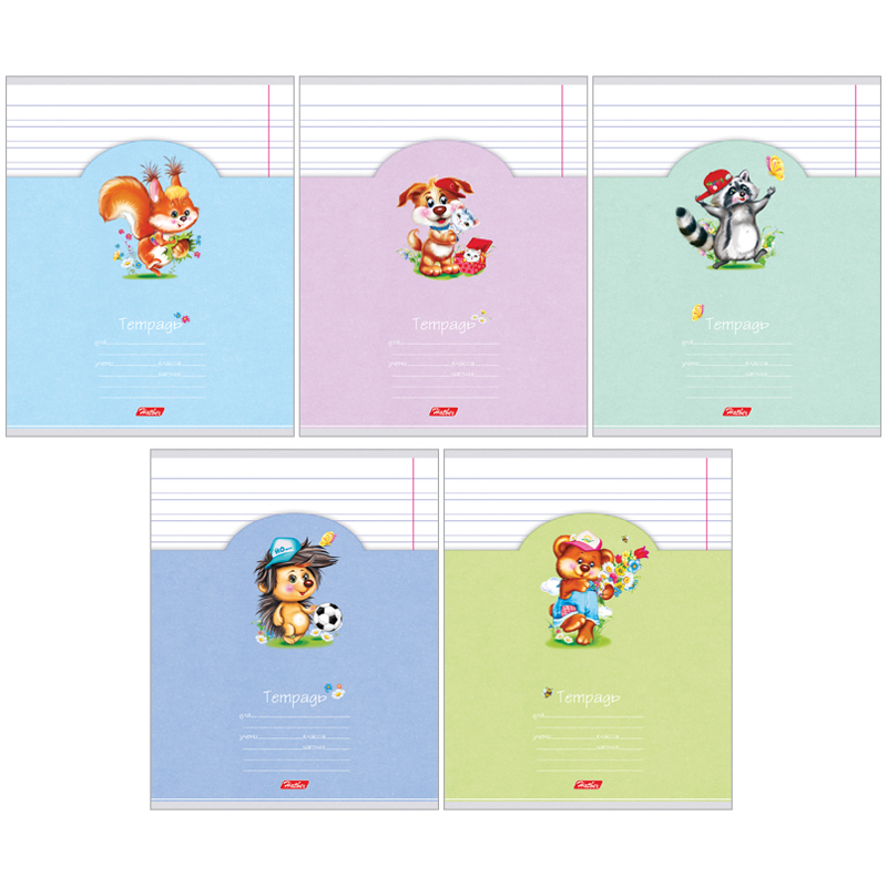 Тетрадь 12л., узкая линия Hatber "Лохматики"