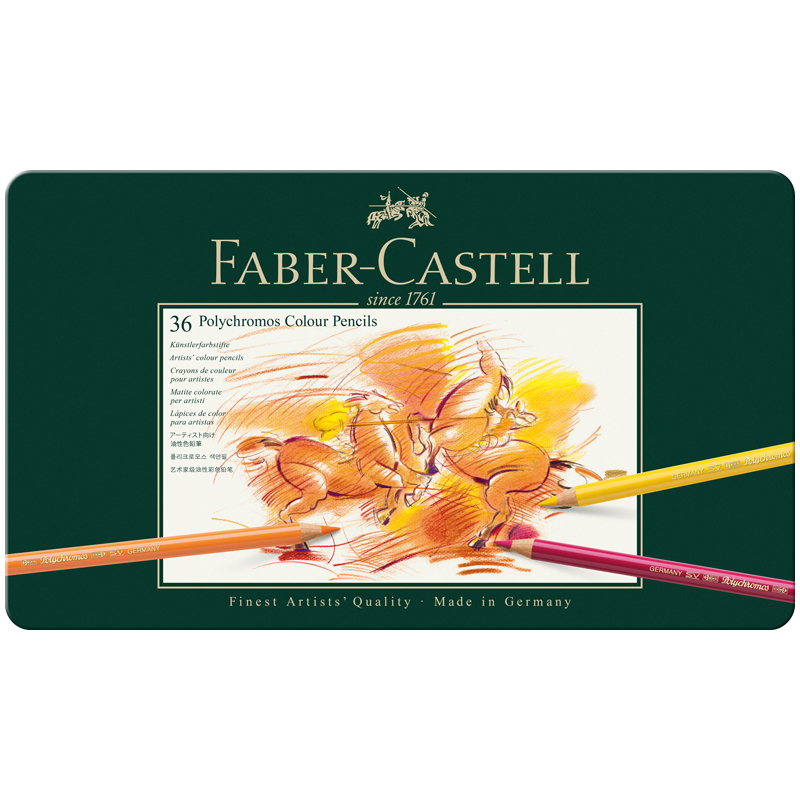 Карандаши 36цв цветные FABER-CASTELL Polychromos заточ., металл. коробка