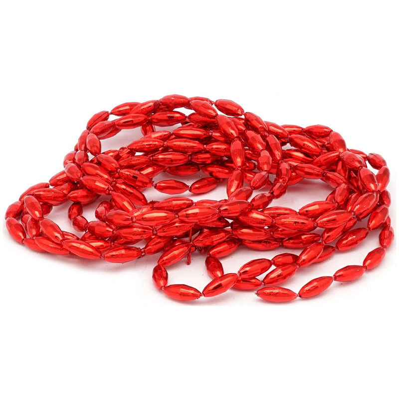 Бусы-капли 6мм 2,7м, красный