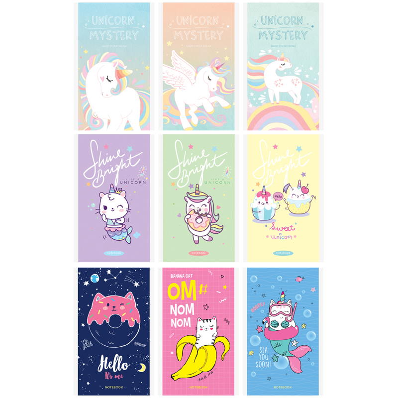 Блокнот А6 48л скрепка ArtSpace Girls trend. Микс