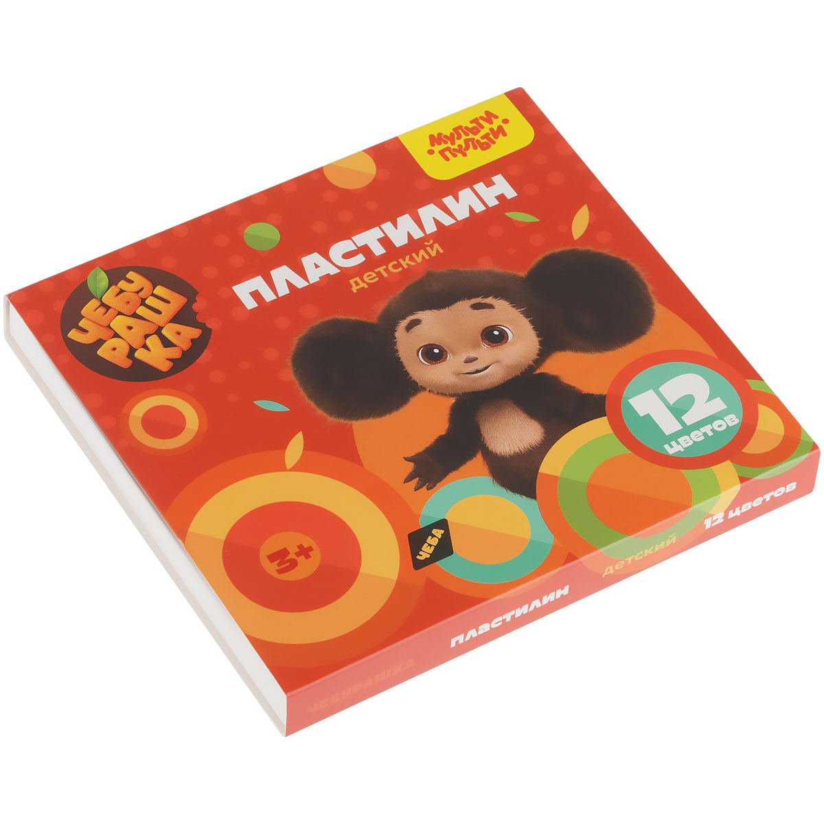 Пластилин 12цв Мульти-Пульти "Чебурашка" 180г, со стеком, картон