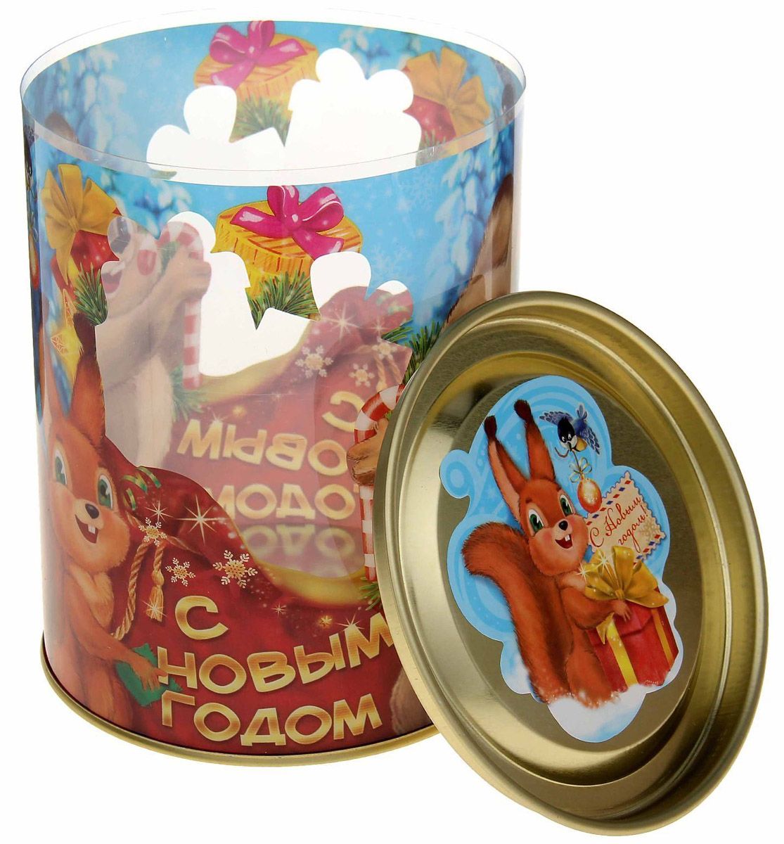Коробка-тубус подар ЗВЕРУШКИ С ПОДАРКОМ 12*15см