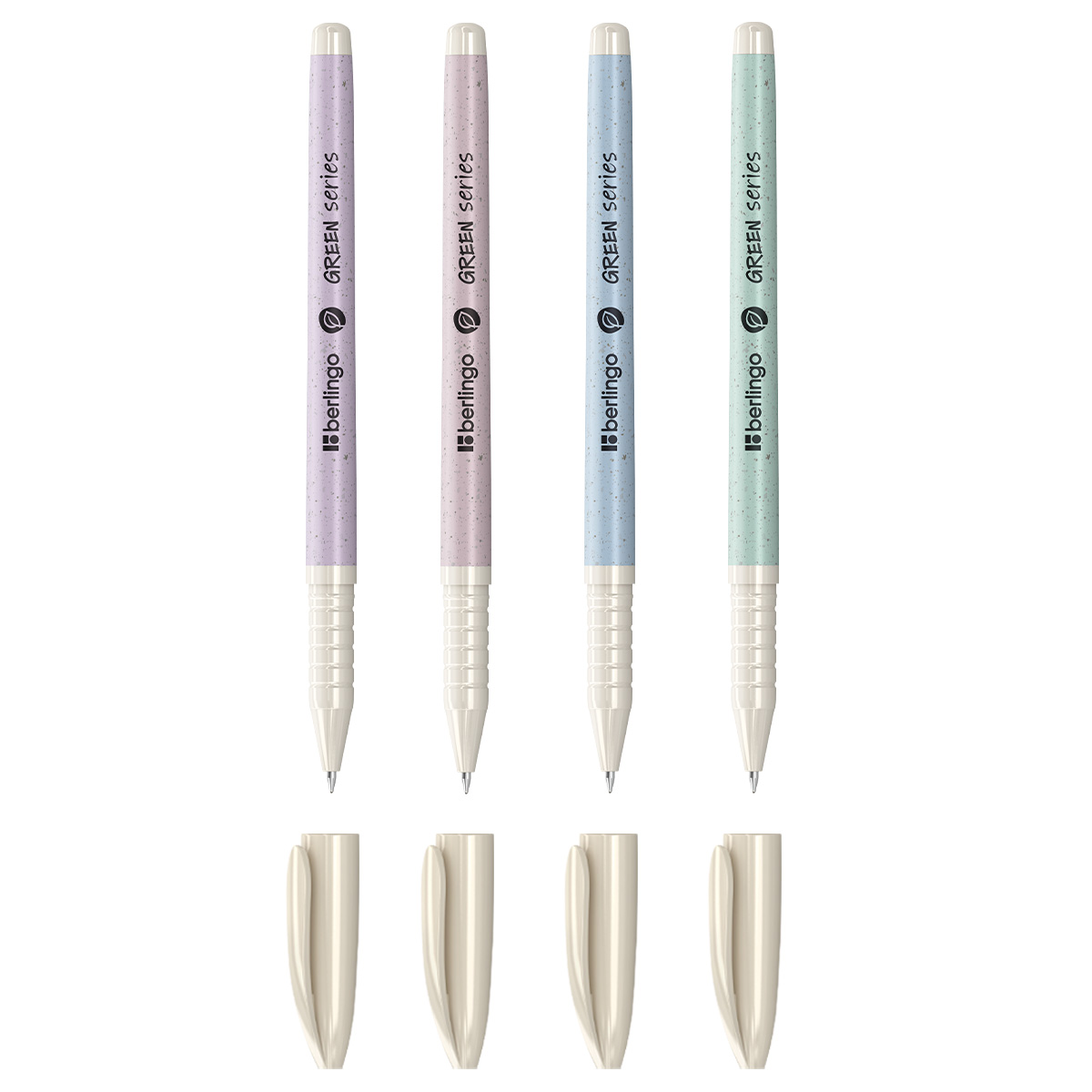 Ручка шариковая синяя Berlingo "Green Series" 0,7мм корпус ассорти