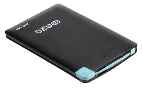 Внешний акк-р Фаzа PB-2500-bk черный 2500mAh кабел