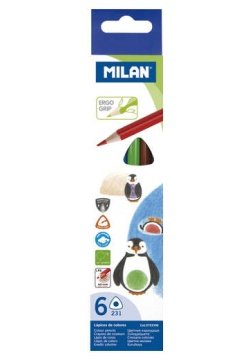 Карандаши _6цв Milan "231" трехгран., заточен., картон, европодвес