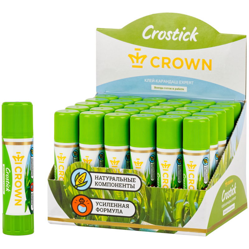 Клей-карандаш _8г Crown "Expert", , ПВП /30