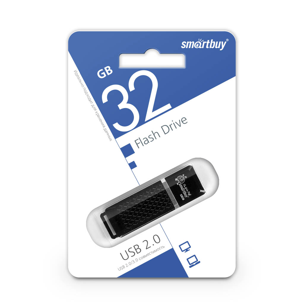 Флэш-диск Smart Buy 32Gb Quartz Black/