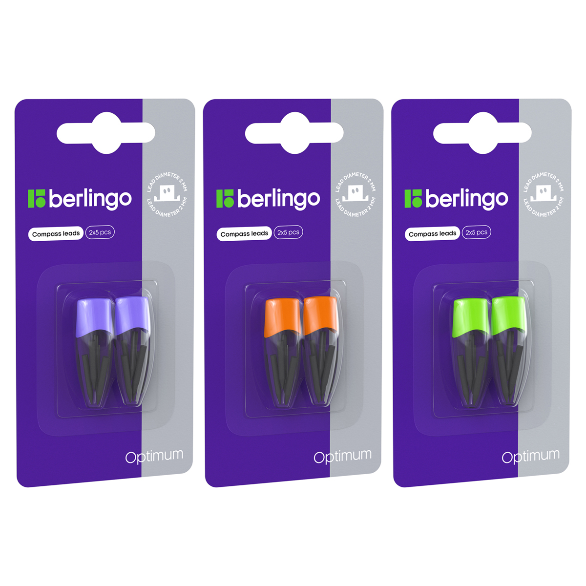 Ггрифели для циркуля 2мм 10шт BERLINGO блистер  1/24 Ггрифели для циркуля 2мм 10шт BERLINGO блистер  1/24