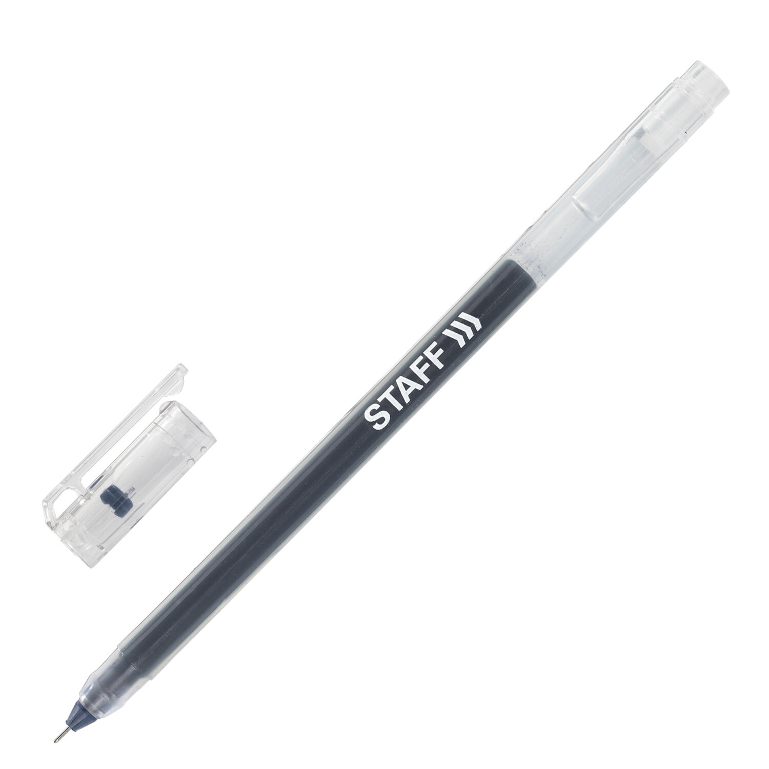 Ручка гелевая STAFF "EVERYDAY" GP-673, ЧЕРНАЯ, длина письма 1000 м, игольчатый узел 0,5 мм