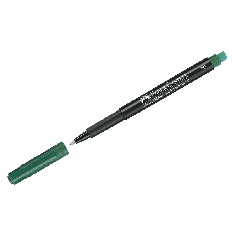 Маркер для CD/DVD зеленый FABER-CASTELL Multimark permanent F с ластиком 0.6мм  1/10