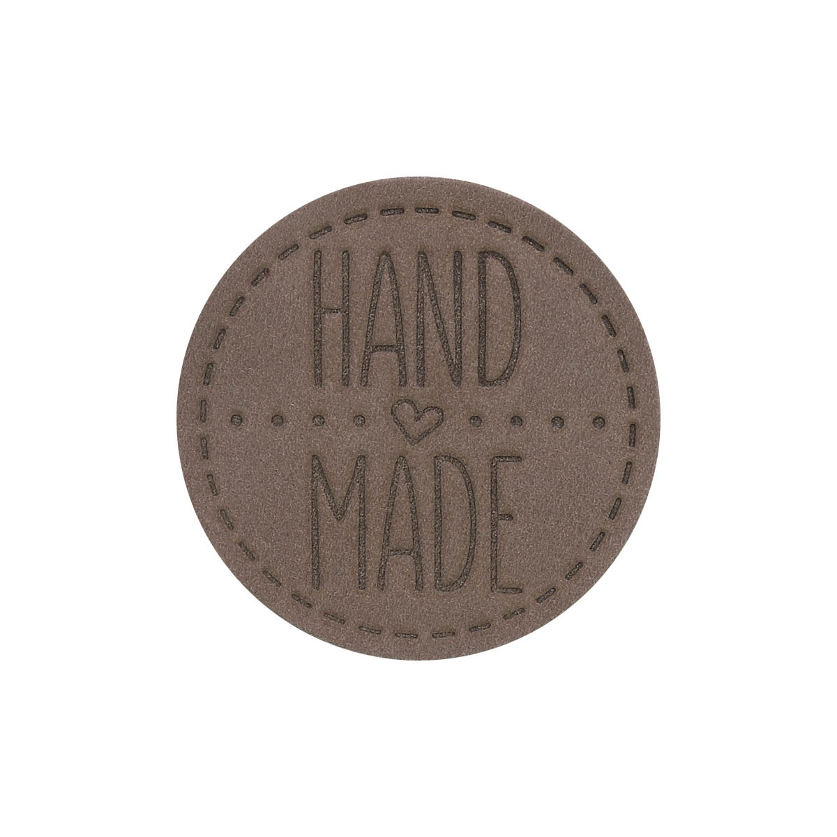 Термоаппликация круг Hand Made D4,5см дизайн №39, 100% кожа (53 светлый шоколад)