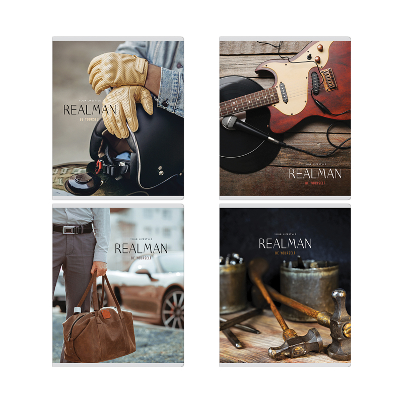 Тетрадь 48л., А5, клетка Greenwich Line "Realman", глянцевая ламинация, 70г/м2 N5c48-41060