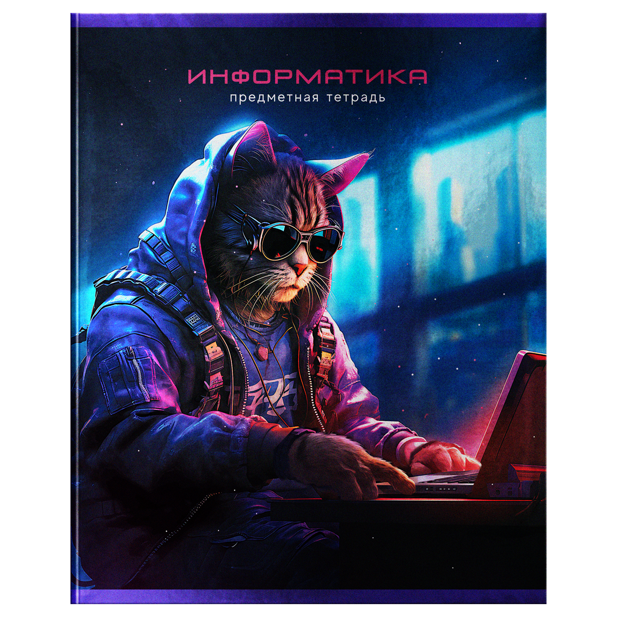 Тетрадь предметная Информатика BG "Мир будущего" - 48л, металлизированный картон 