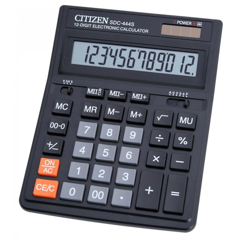 Калькулятор настольный 12 разр CITIZEN 2-е питание черный 199*153мм