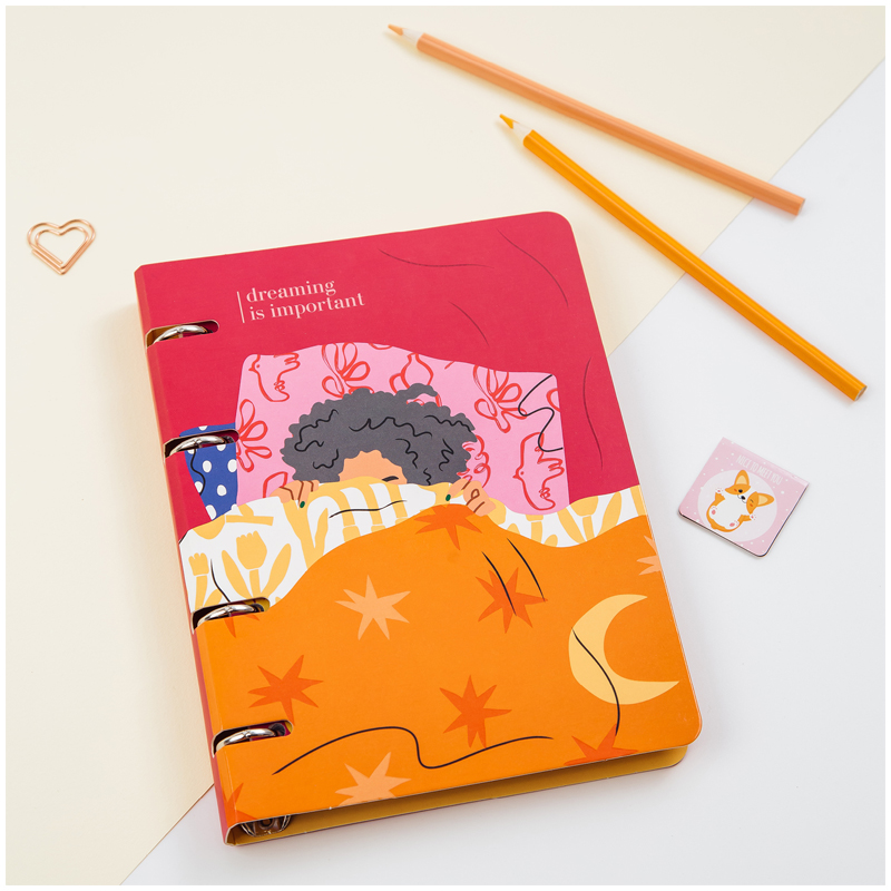 Тетрадь на кольцах А5, 120л., MESHU "Pleasure", картон, матовая ламинация, выборочный УФ-лак