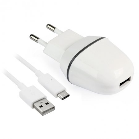 Зар. уст-во сетевое Smart Buy NOVA MKIII 1USB 2A + кабель USB 3.1 Type-C, белое