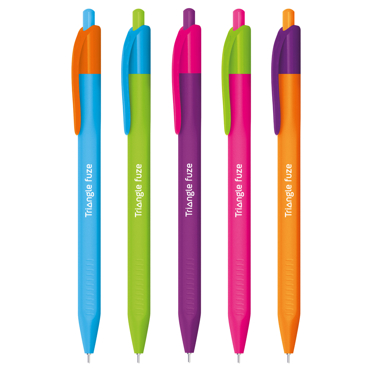 Ручка шариковая автоматическая Berlingo "Triangle Fuze RT", синяя, 0,7мм, трехгранный корпус