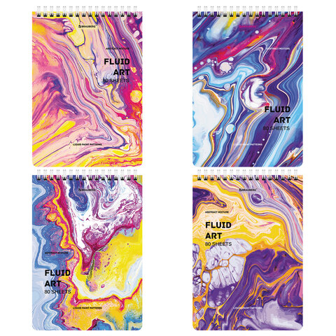 Блокнот А5 (146х206 мм), 80 л гребень, картон, клетка, BRAUBERG, "Colorful art"