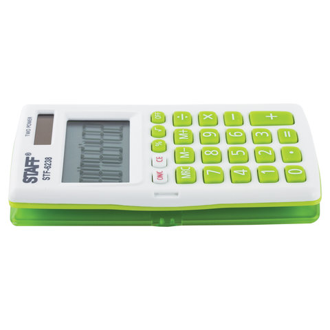 Калькулятор карманный _8 разр STAFF 2-е питание 104*63см зеленый STF-6238