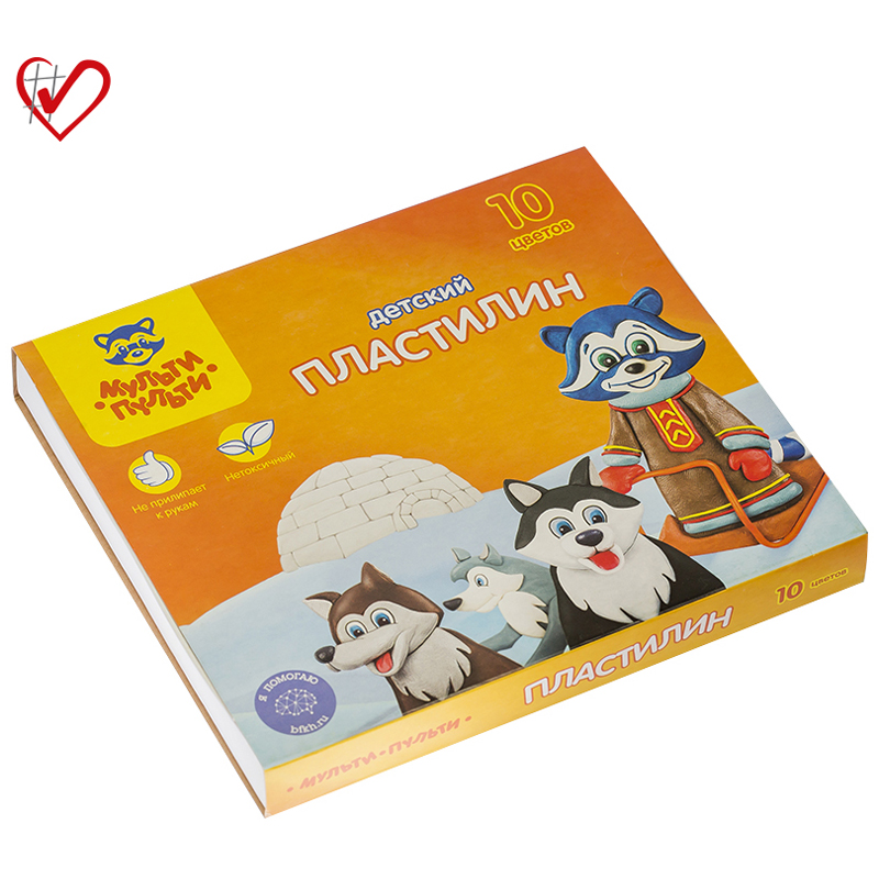 Пластилин 10цв Енот на Аляске 150г, со стеком, картон 1/20