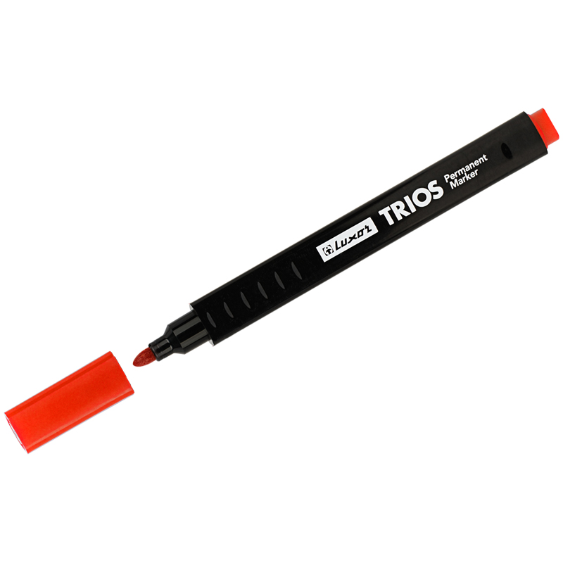 Маркер перманентный красный 2,5мм Luxor "Trios" , пулевидный, 