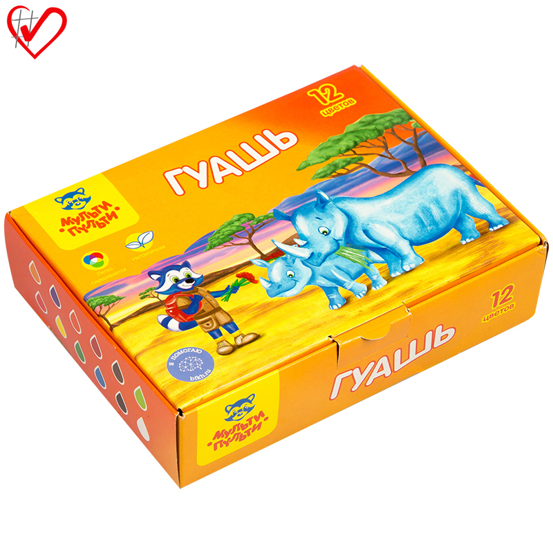 Гуашь 12цв*20мл МУЛЬТИ-ПУЛЬТИ Енот в Африке 1/6