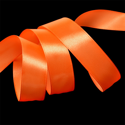 Лента атласная 1" (25мм) цв.3070 оранжевый IDEAL 1м/уп.27,4 м