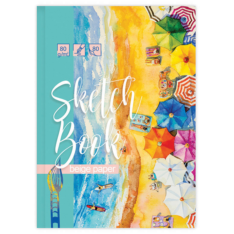 Скетчбук А5 80л. 7БЦ BG "Под солнцем", матовая ламинация, бежевый блок Скетчбук А5 80л. 7БЦ BG "Под солнцем", матовая ламинация, бежевый блок