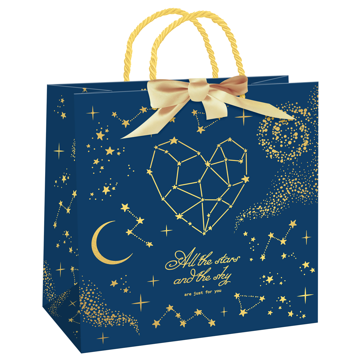 Пакет подарочный 20*20*10см MESHU "Stars magic", фольга матовая ламинация