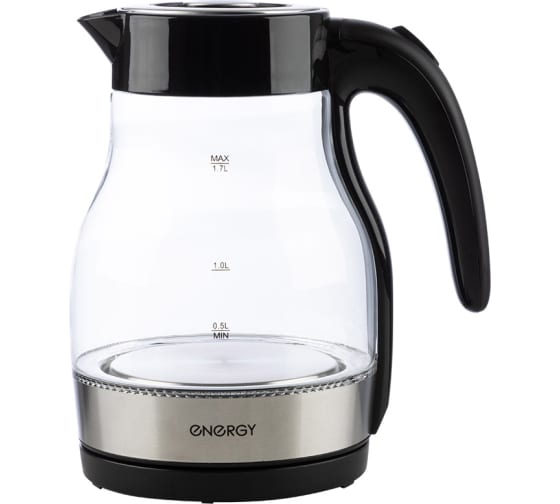 Чайник ENERGY E-203 (1.7л) стекло, пластик цвет черный