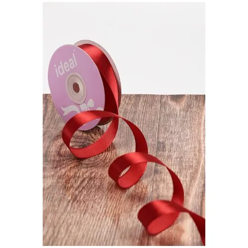 Лента атласная 1/4" (6мм) цв.3089 т.бордовый IDEAL 1м/уп.27,4 м